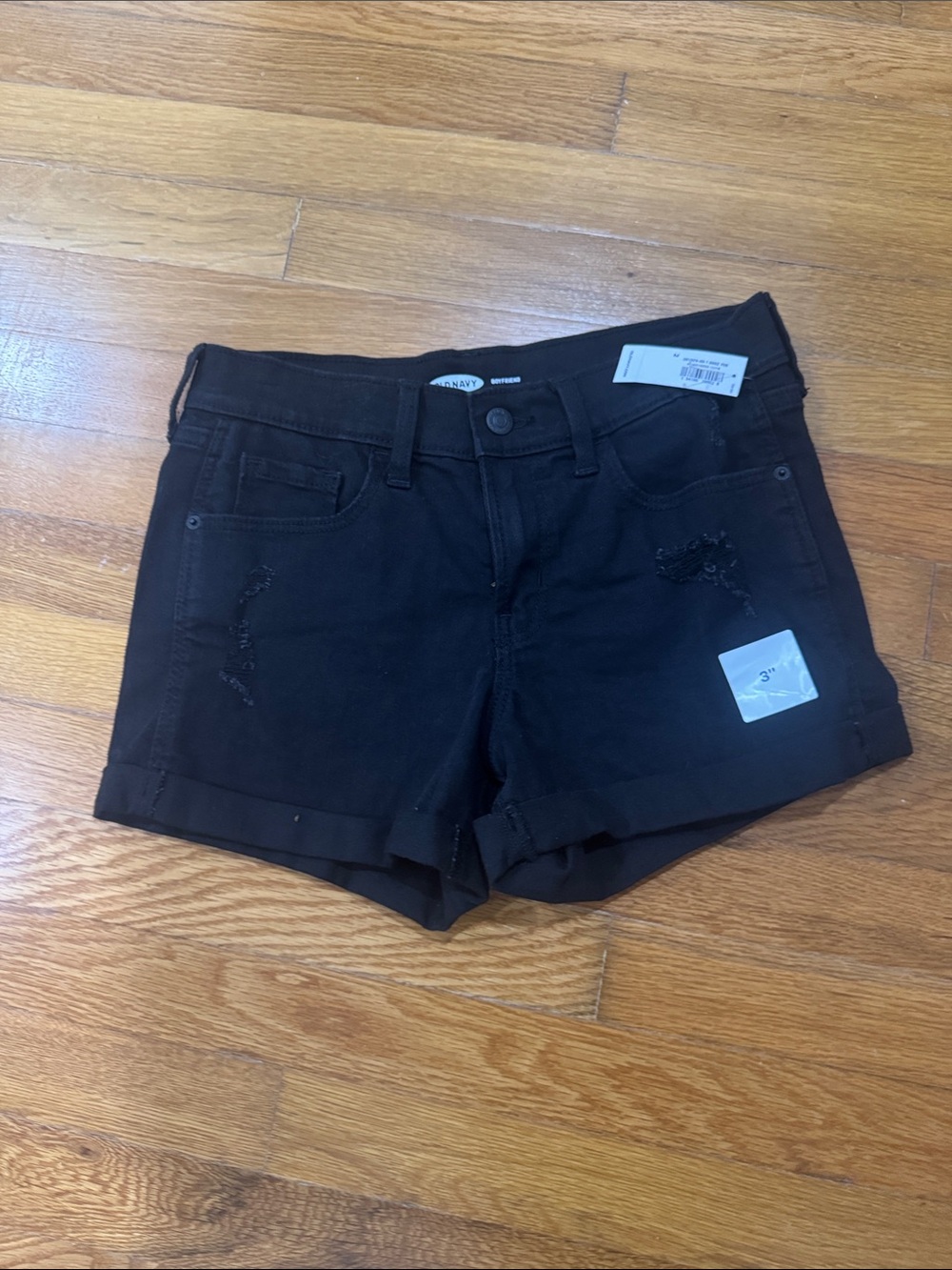 Old Navy Black Cuffed Denim Shorts
